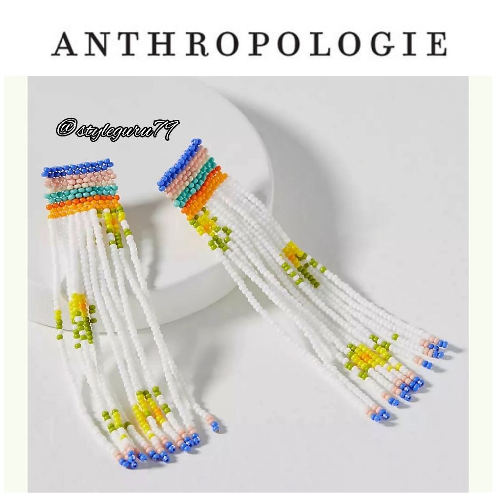 NWT, Anthropologie, Beaded Drop Earrings